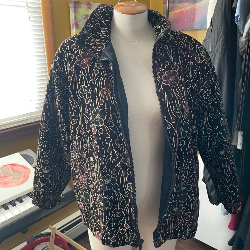 ‘rafael’ Zip Up Velvet Jacket